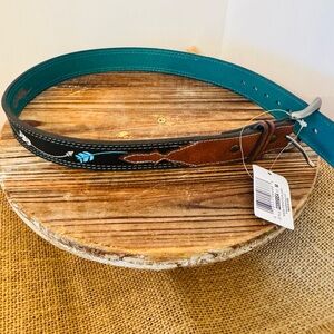 Girls Leather Catchfly Studios Embroidered Belt New Western Arrow Design